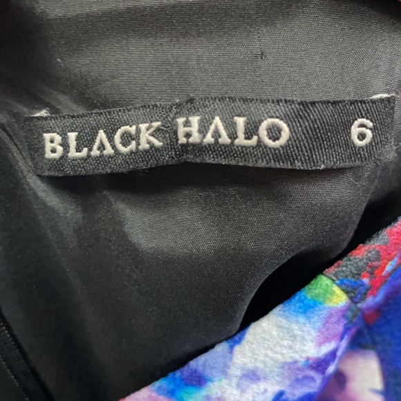 SEXY BLACK HALO dress in floral print sz 6 - Picture 9 of 12